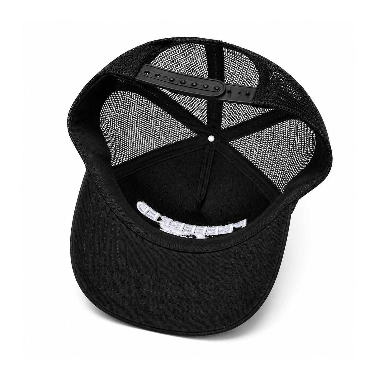 Black Embroidered Trucker Hat