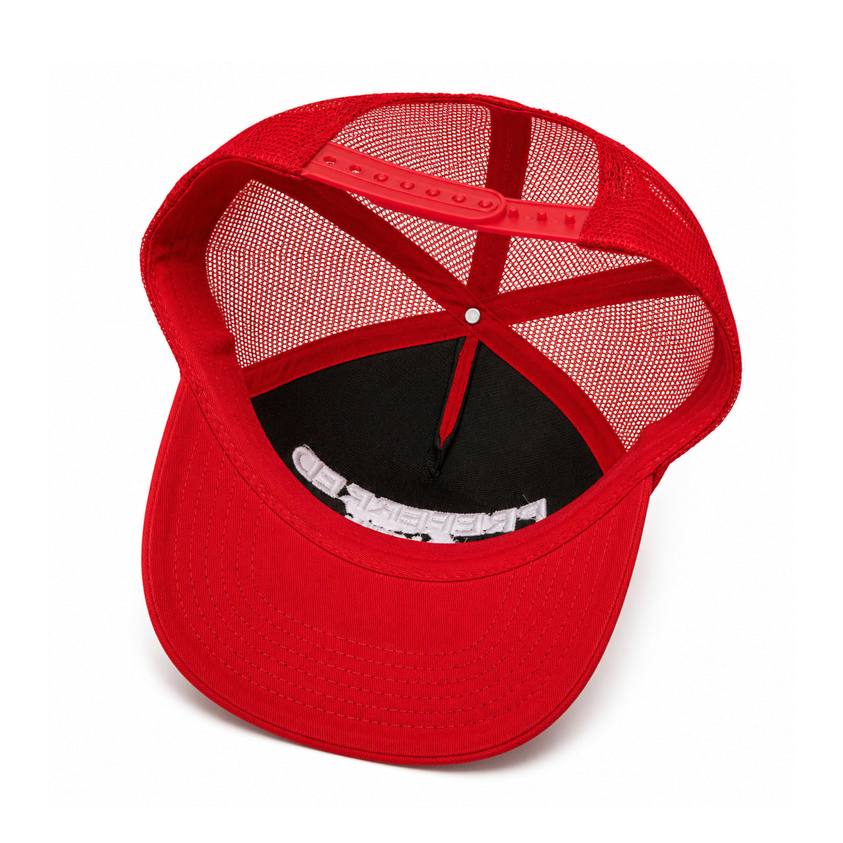 Red Embroidered Trucker Hat